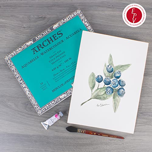 Arches Water Colour Block, 300 lb / 640GSM, Cold Pressed, 9" x 12" - size: 9"x12"