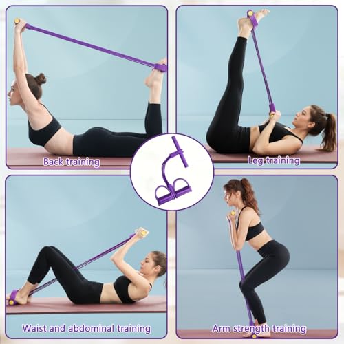 Pedal Resistance Band with Handle, 6-Tube Elastic Yoga Pedal Puller