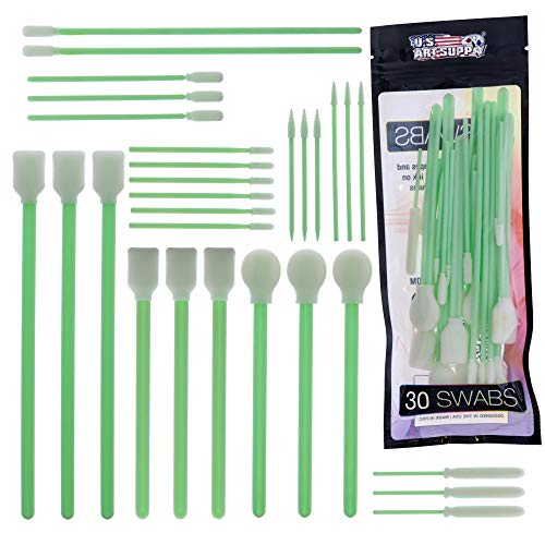 U.S. Art Supply 30 Alcohol Ink Blending Swabs - Foam Tip Brushes | Assorted Shapes and Sizes - Mixing, Blending, Re-Wet, Lift Ink, Dye, Paint, Drawing on Yupo Paper, Art and Craft Mediums