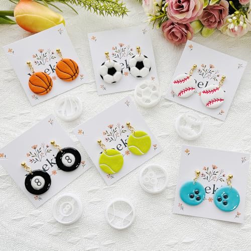 Sports Polymer Clay Cutters Set – Molds, Clay Cutters for Polymer Clay, Clay Earring Tools - color: G color