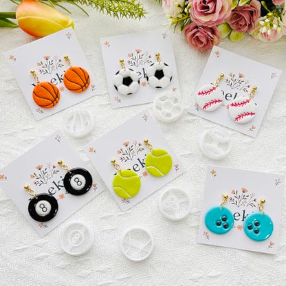 Sports Polymer Clay Cutters Set – Molds, Clay Cutters for Polymer Clay, Clay Earring Tools - color: G color
