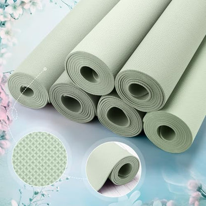 Timgle 12 Pack Yoga Mat Bulk, 4mm Thick Extra Long Sports Mat Anti Slip Tear Resistant Yoga Exercise Set for Fitness Stretching Home Workout Gym and Studio - color: Gray Green