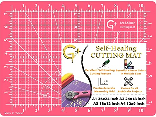 G+ Self-Healing Modeler's Cutting Mat A4 9 x 12"; Professional Small Cutting Board for Kids Modeling, Scrapbooking, Gundam Building, Rotary Cutting - A Great Hobbyist Cutting mat - color: Rose Red, size: 12"L x 8.5"W