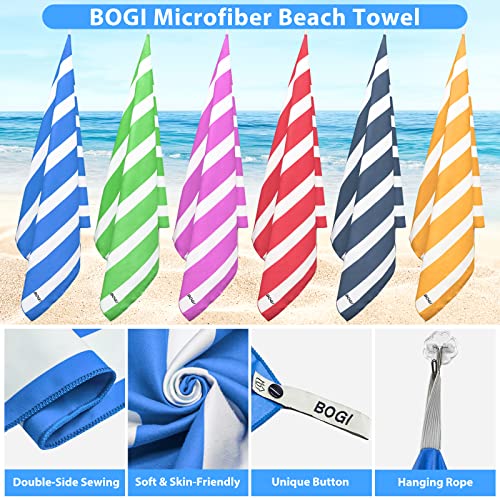 BOGI 4 Pack Microfiber Beach Towel Set for Travel Bath Beach Swim Gym Yoga（L 63''x31.5''） - color: Blue+bblue+gblue+pblue, size: L:63"x31.5" with 16"x16"