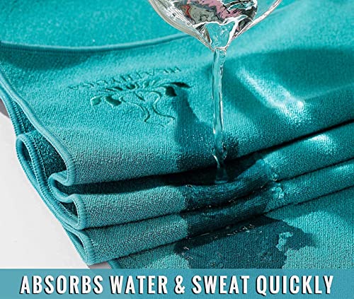 Heathyoga Yoga Sets - Yoga Blocks and Strap Set, Stickyfiber Yoga Towel with Silicone Grip & Free Spray Bottle