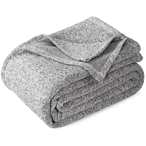 KAWAHOME Summer Sweatshirt King Size Blanket for Bed Lightweight Soft Thin | Breathable Jersey Blankets for Hot Sleepers in Air-Conditioned Room, Home Decor Holiday Gift, 108 X 90 Inches, Heather Grey - color: Heather Grey, size: King ( 108" × 90“ )