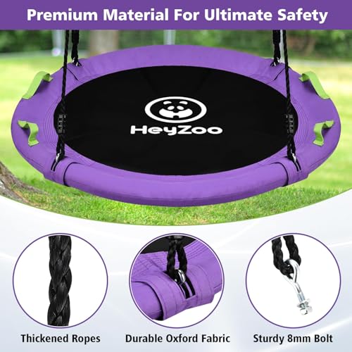 HeyZoo Tree Swing, 60 inch Larger Saucer Swing for Whole Family, Purple - size: 60 Inch