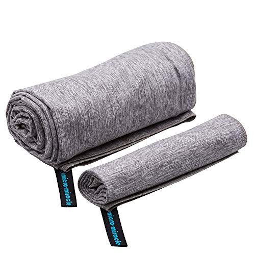 2-Pack Microfiber Towel - XXL Travel Quick Dry and Extra Soft Microfiber Towels, Lightweight and Compact for Gym, Swim Practice, Travel, Backpacking, Camping, RV, Beach, Camping - color: Gray Marle