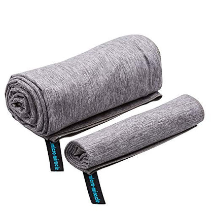 2-Pack Microfiber Towel - XXL Travel Quick Dry and Extra Soft Microfiber Towels, Lightweight and Compact for Gym, Swim Practice, Travel, Backpacking, Camping, RV, Beach, Camping - color: Gray Marle