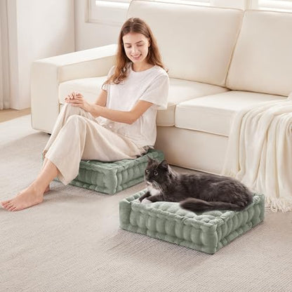 Intelligent Design Floor Pillow Meditation Cushion, 20x20 Desert Sage - color: Desert Sage