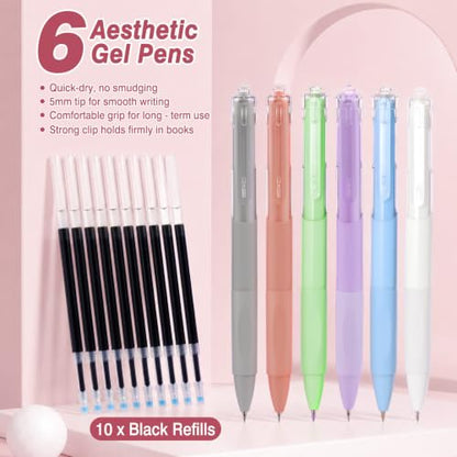 MoKo Pencil Case with Supplies, 59Pcs Aesthetic School Set, Pink | Includes gel pens, wooden and mechanical pencils, 0.5 and 0.7 mm refills, highlighters, erasers and sharpeners. - color: Pink-59P