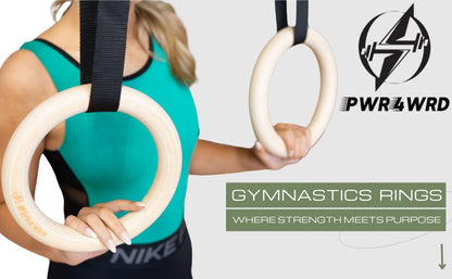 Gymnastic Rings - Durable Home Workout Equipment w/Adjustable Straps & Secure Buckle - Portable 1.25" Olympic Rings for Home & Gym - Exercise Rings for Workout Bodyweight Fitness Training