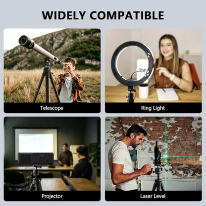 72" Travel Tripod for Camera and Phone, Lightweight Aluminum Tripod with Arca Ball Head, Phone Holder, Quick-Release Plate, Wireless Remote & Carry Bag for DSLR Smartphone Video Recording