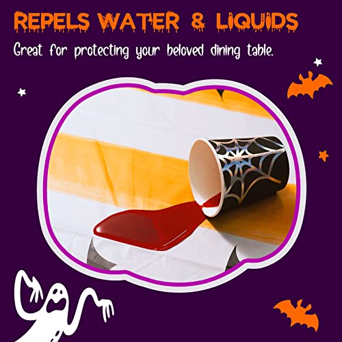 MATICAN Halloween Tablecloth, 6-Pack Disposable Halloween Table Cloths, Bats Plastic Table Covers, 54 x 108 Inches, Halloween Party Decorations - color: Bats