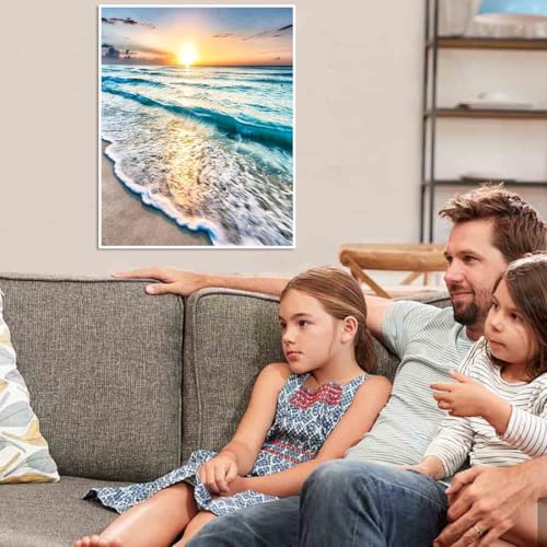 VIGEGU Beach Landscape Paint by Numbers Kit for Adults with Framed | Paint by Number DIY Adult Paint by Number Kits Acrylic Oil Painting for Wall Decor 10x12in - color: Paint by Numbers-0729-08