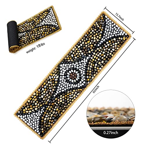 Pebbles Massage Mat, Reflexology Foot Massagers, Foot Pain Relief Massage Rock Pad, Relaxation Gifts for Parents or Friends (60"×15.7") - size: 60"×15.7"