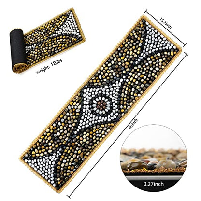 Pebbles Massage Mat, Reflexology Foot Massagers, Foot Pain Relief Massage Rock Pad, Relaxation Gifts for Parents or Friends (60"×15.7") - size: 60"×15.7"