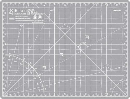 Elan Cutting Mat A4 Gray, Self Healing Cutting Mat 9x12 Inch, 5-Ply Craft Board Gray, Hobby Board for Crafts 9x12 Inch