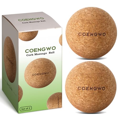 COENGWO Cork Ball Lacrosse Ball, Deep Tissue Muscle Tension Therapy Ball for Trigger Point Therapy, Muscle Soreness, Yoga Therapy, 2.4 Inch - size: 2 balls (2.4'') (No Bag)