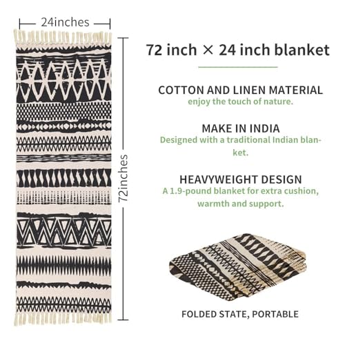 nuveti Cotton Yoga Mat - Absorbent, Grippy Tight Weave, Ashtanga & Hot Yoga Rug, Helps with Slippery Hands & Feet - color: MiCheng