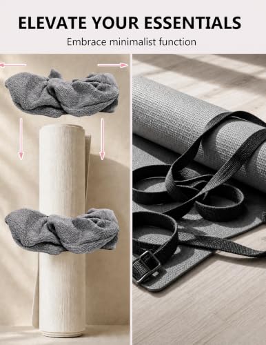 Yoga Mat Scrunchie Yoga Mat Strap Carrier Pilates Mat Holder | Holds Your Yoga Mat in Style, Adjustable & Stretchy Yoga Mat Band, Fits Most Standard Yoga Mats (mat not included),Yoga Gifts - color: Light Gray