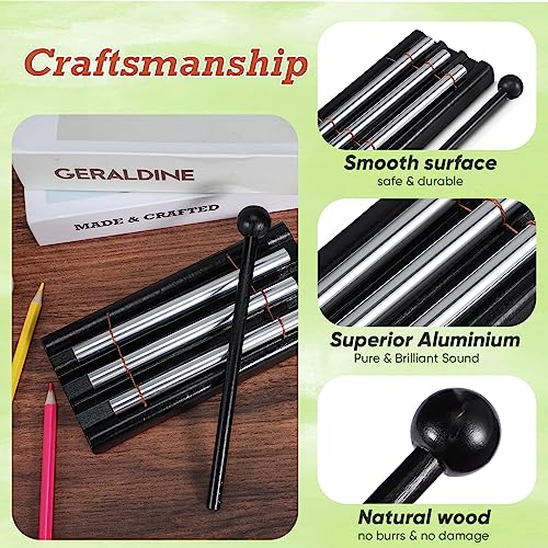 Classroom Chime Meditation Chimes Trio Teacher Three Tone Hand Bell for Management Mindfulness Percussion Instrument Reminder with Mallet Storage Bag for Prayer Teacher Gift Eastern Music Yoga