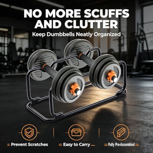 2 IN 1 Dumbbell Rack/Barbell Rack Holder, Solid Steel Make Strength training Dumbbell Rack,660LB Capacity, Universal Dumbbell Storage Stand/Storage Racks,Stand Weight Lifting Dumbbell
