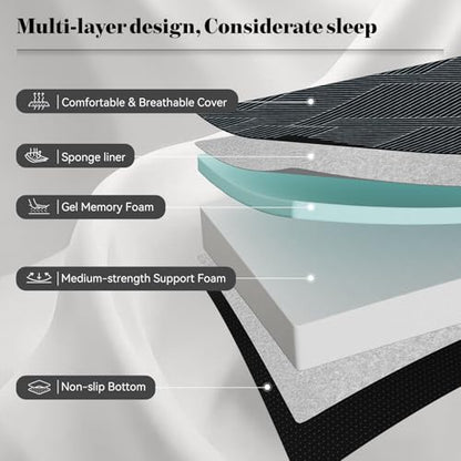 Vamcheer Folding Mattress Full Size Foldable Mattress 6 Inch 73"x52"x6" | Tri Folding Mattress Trifold Memory Foam Mattress with Washable Cover, Handle & Non-Slip Bottom for Travel Camping Guest - size: Full-6 inch