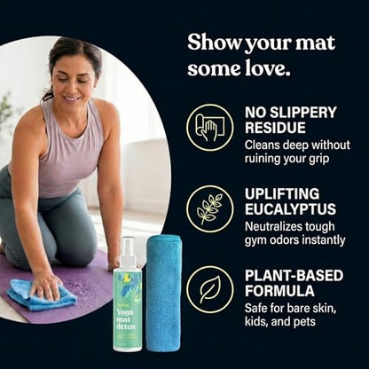 ASUTRA Yoga Mat Cleaner Spray (Uplifting Eucalyptus), 4 fl oz