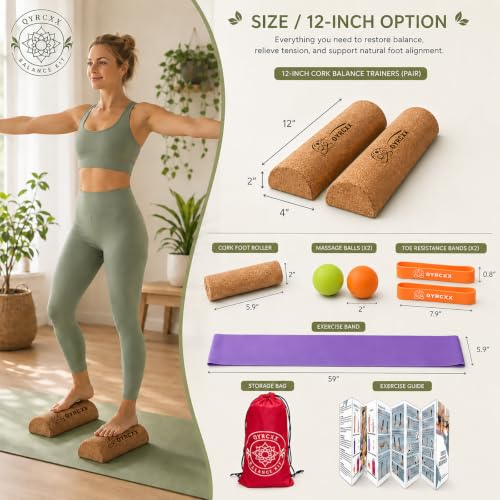 Foot & Ankle Strengthener Kit Cork 4-in-1 Balance Board with Accessories