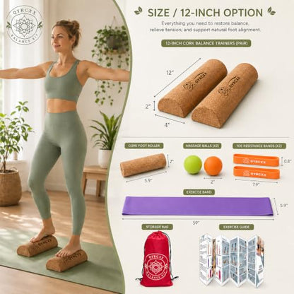 Foot & Ankle Strengthener Kit Cork 4-in-1 Balance Board with Accessories