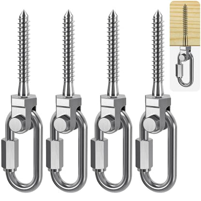 SELEWARE Heavy Duty Swing Hanger, 4 Pack Porch Swing Hardware - color: O (5 Inch, 4 Pack)