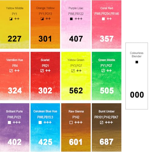 PHOENIX Floral Colors Oil Paint Stick Water Soluable - Set of 12 Spring Color 37ml Large Soft Oil Pastels for Artists - color: 12 Floral Colors