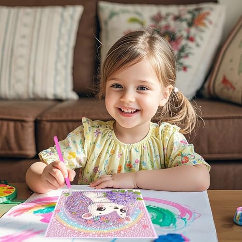 PERFECTSIGHT Cute 5D Diamond Art Kits, Kawaii DIY Painting Art for Adults Teen, 4 Pack Diamond Arts and Crafts Sets, Big Gem Full Drill Diamond Dots for Women (Koala+Panda+Husky+Hedgehog) - style: Koala+Panda+Husky+Hedgehog