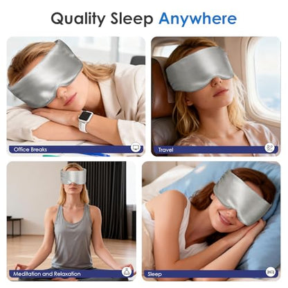 Akakios Weighted Eye Mask Silk Sleep Mask for Sleeping(Gray) - color: Silk-light Gray