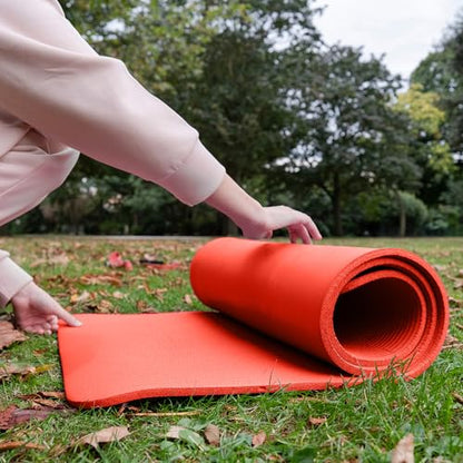BalanceFrom 1-inch Thick 71x24 Inches Extra Thick Exercise Yoga Mat - color: Red