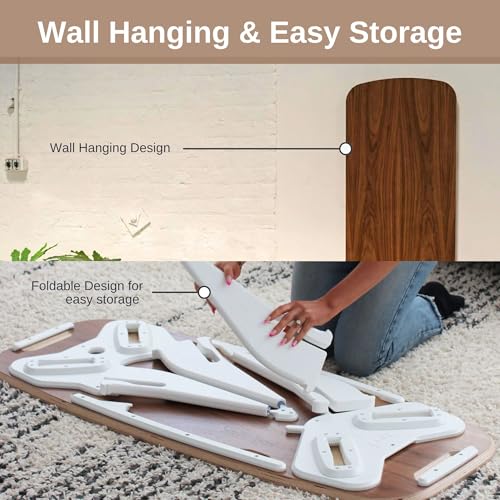 HOEK Multipurpose Bench - Birch with Black Legs, FSC-Certified Plywood | One-Click No-Tools Assembly with Wall Storage Cleat - Scratch-Resistant Waterproof Surface for Everyday Use