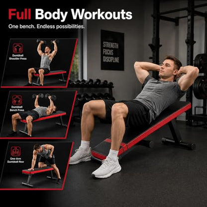 Folding Weight Bench Flat Workout Bench for Home Fitness - size: P-2