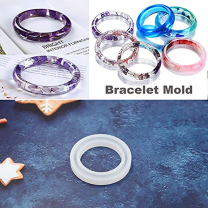EuTengHao 229Pcs DIY Jewelry Casting Molds Tools Set More Than 120 Designs Contains 8 Silicone Jewelry Resin with 70 Designs,1 Earring Molds with 25 Designs,2 Necklace Bear Molds,3 Diamonds Mold