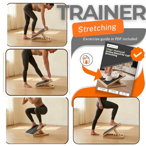 Slant Board for Adults & Ankle Board - Portable Velour Board for Squats, & Lower Body Training