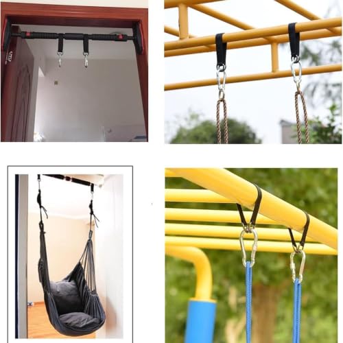 Heavy Duty Pull Up Bar Hanging Straps with Safety Lock Carabiners, Reinforced Nylon Suspension Straps for Boxing Sandbag, Yoga Swing & Indoor Gym Accessories