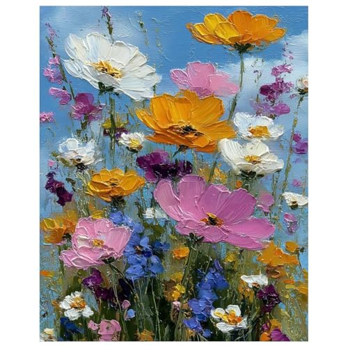 Paint by Numbers Kit for Adults, Adult Paint by Number Kits 16x20 Inch | Flowers Paint by Numbers Kit for Adults, Acrylic Painting by Numbers, DIY Arts and Crafts for Gifts or Home Decor - color: Wildflowers