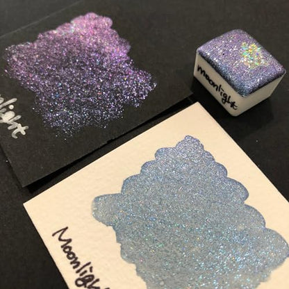 IUILE Handmade Watercolor Paints - Night Dot Card (6 colors). Color Shift, Metallic, Shiny, Shimmer - color: Night Dot