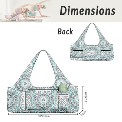Yoga Mat Bag for Women Men Large Yoga Bag Travel - color: White