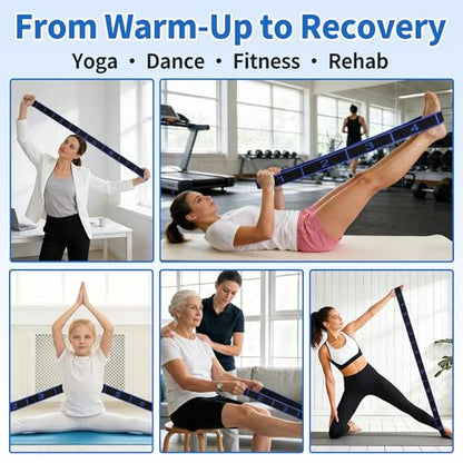 Stretch Strap, Yoga Stretching Band, Elastic Stretching Strap, Yoga Stretch Strap with 8 Loops, for Effective Stretching - color: Blue