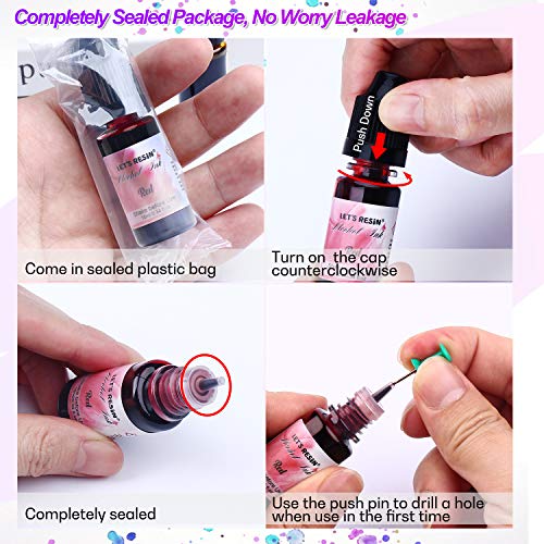 Bundle Set of 26 Colors Alcohol Ink for Epoxy Resin and 16 Color Epoxy Resin Paint Pigment