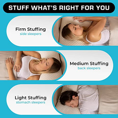 Xtreme Comforts Pillows for Sleeping - Adjustable King Memory Foam Pillow for Side, Back & Stomach Sleepers w/Removable Cooling Zipper Cover - Made in The USA