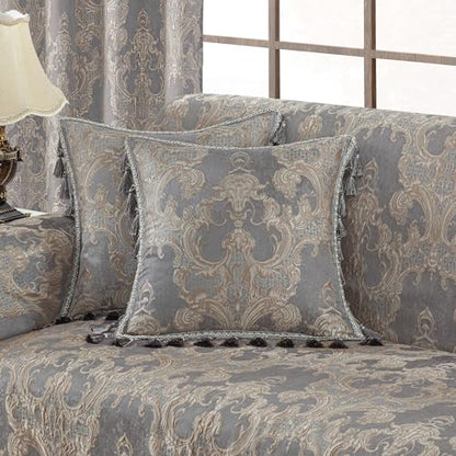 Loom and Mill Luxury Grey Jacquard Throw Pillow Cover 20 x 20 Inch 1 Piece - color: Grey