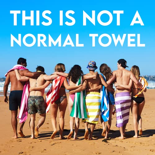 Dock & Bay Beach Towel - Quick Dry, Sand Free - Compact, Lightweight - 100% Recycled - Includes Bag - Cabana - Bondi Blue - Large (160x90cm, 63x35) | Sand-Resistant, Includes Travel Bag, Lightweight & Compact, 100% Recycled DryQ Fabric, Large (160x90cm, 6