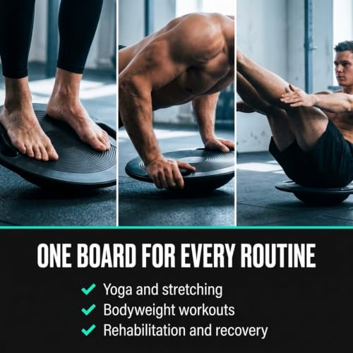 Wobble Balance Board for Exercise & Stability Training, Portable Balance Trainer with Handle, Eco-Friendly Construction, Non-Slip Surface for Core Workouts, Yoga & Home Fitness